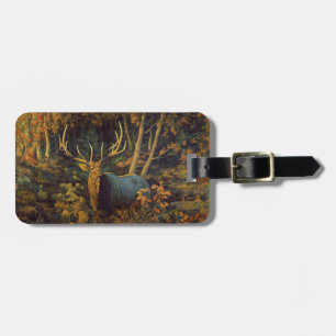 Bull Elk in Autumn Forest Bagagebricka