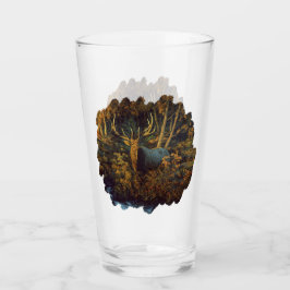 Bull Elk in Autumn Forest Glaskopp
