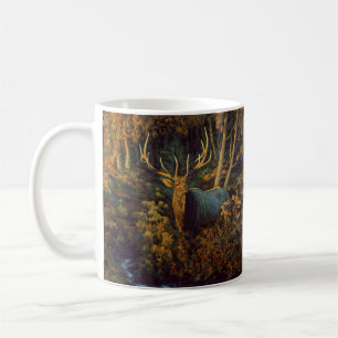 Bull Elk in Autumn Forest Kaffemugg