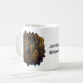 Bull Elk in Autumn Forest Kaffemugg