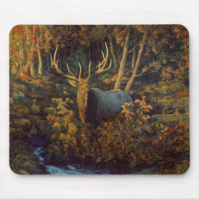Bull Elk in Autumn Forest Musmatta (Framsidan)