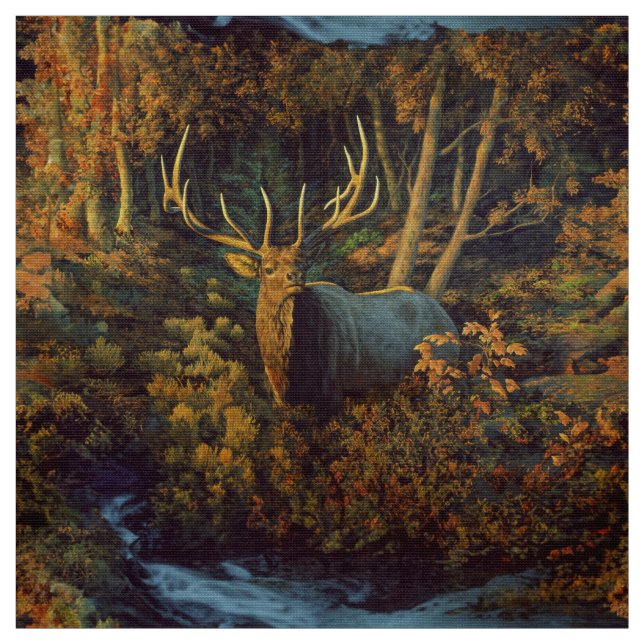 Bull Elk in Autumn Forest Tyg (Provkarta)
