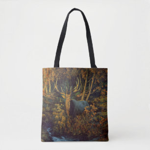 Bull Elk in Autumn Forest Tygkasse