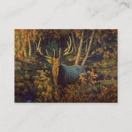 Bull Elk in Autumn Forest Visitkort