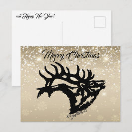 Bull Elk julvykort Vykort