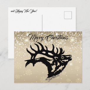 Bull Elk julvykort Vykort