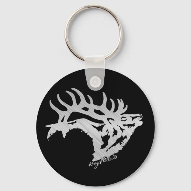 Bull Elk Keychain Nyckelring (Framsida)
