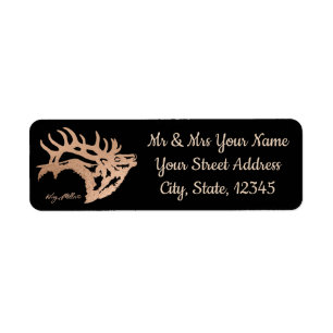 Bull Elk Label Returadress Etikett