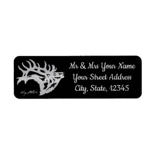Bull Elk Label Returadress Etikett