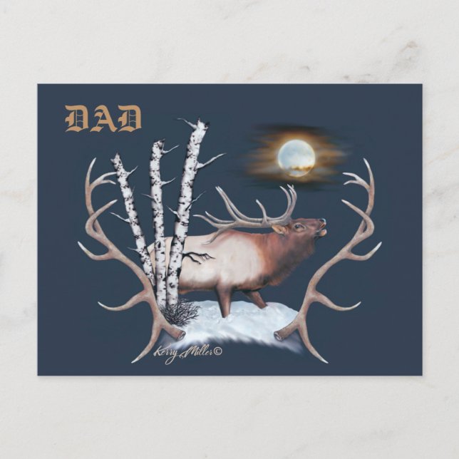 Bull Elk Postcard Vykort (Framsida)