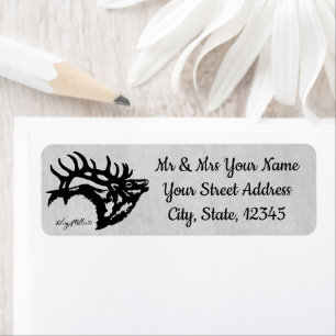 Bull Elk Silhouette-etikett Returadress Etikett