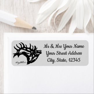 Bull Elk Silhouette-etikett Returadress Etikett