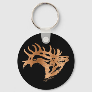 Bull Elk Silhouette Nyckelring