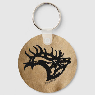Bull Elk Silhouette Nyckelring