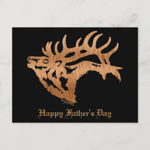 Bull Elk Wood Silhouette Vykort