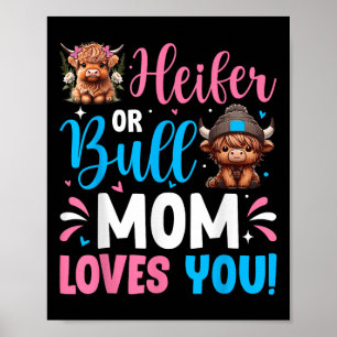 Bull eller Heifer Gender Reveal Highland Cow Mamma Poster