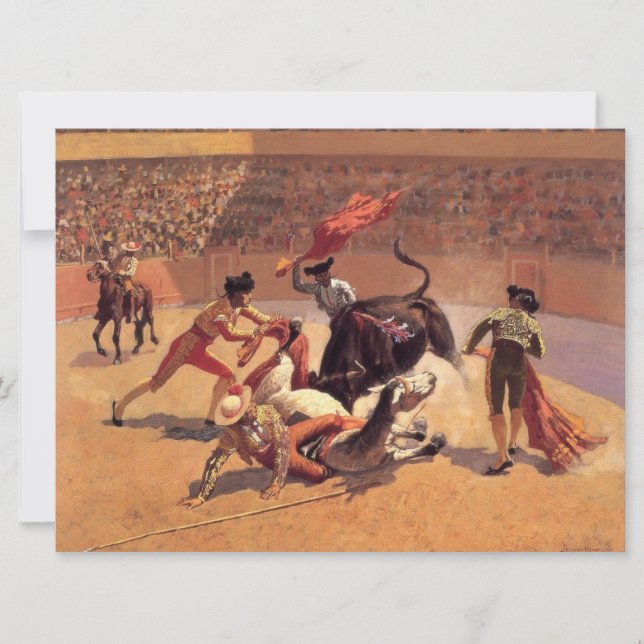Bull Fight in Mexico (av Frederic Remington) Kort (Framsida)