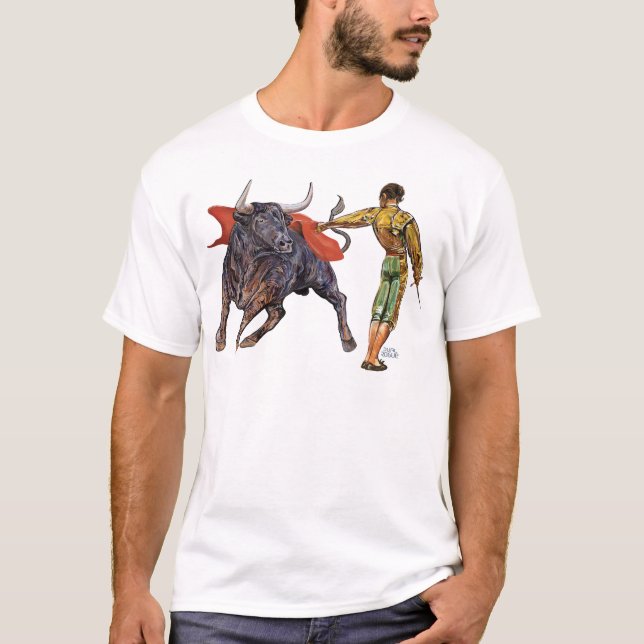 Bull Fighter eller Bull, Matador o El Toro T Shirt (Framsida)