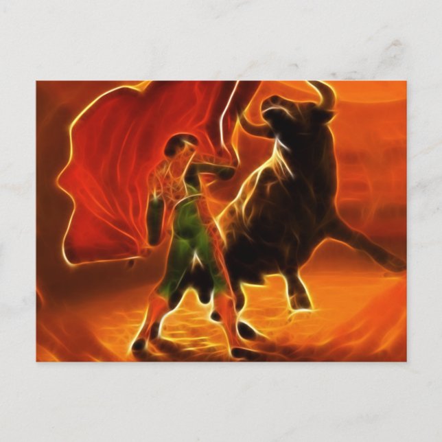 Bull Fighter och El Toro Vykort (Framsida)