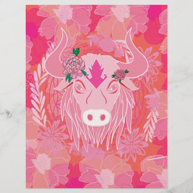 bull,flower of life, blue, mandala,zen,chakra (Framsida)