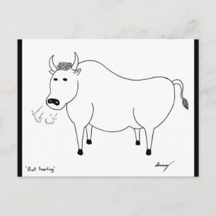 Bull Folk Art: "Jag saknar dig!.. INGET BULL!" Vyk Vykort