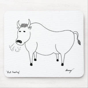 Bull Folk Art Mousepad Musmatta