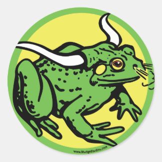 Bull Frog by Mudge Studios Runt Klistermärke