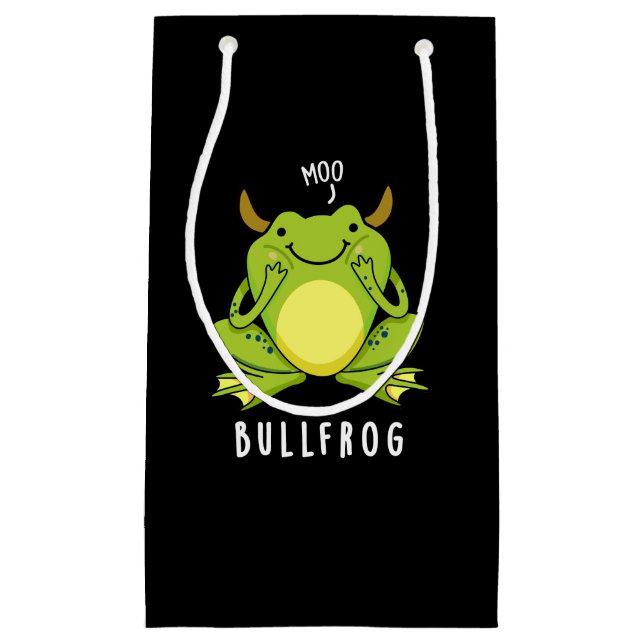Bull Frog Funny Animal Frog Pun Mörk BG (Framsidan)