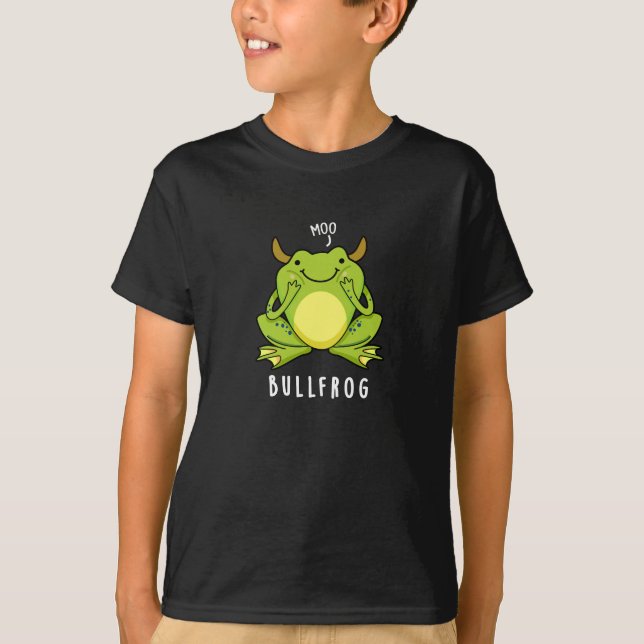 Bull Frog Funny Animal Frog Pun Mörk BG T Shirt (Framsida)