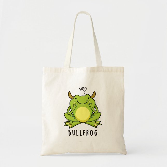 Bull Frog Funny Animal Frog Pun Tygkasse (Framsidan)