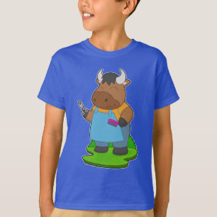 Bull Hairdresser Scissors Comb T Shirt