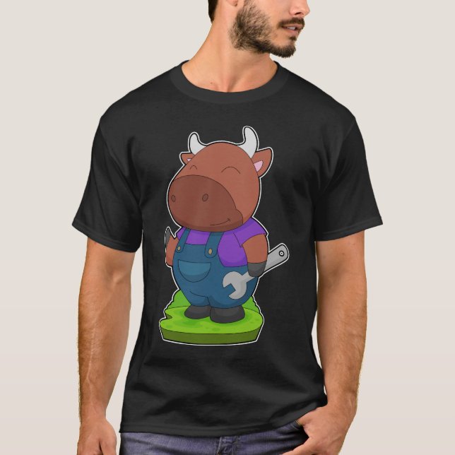 Bull Handyman Wrench T Shirt (Framsida)