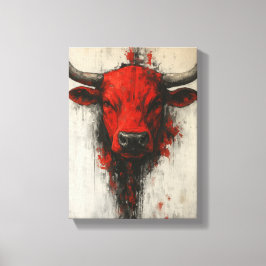 Bull Head Painting i fetstil Abstrakt Stil Canvastryck