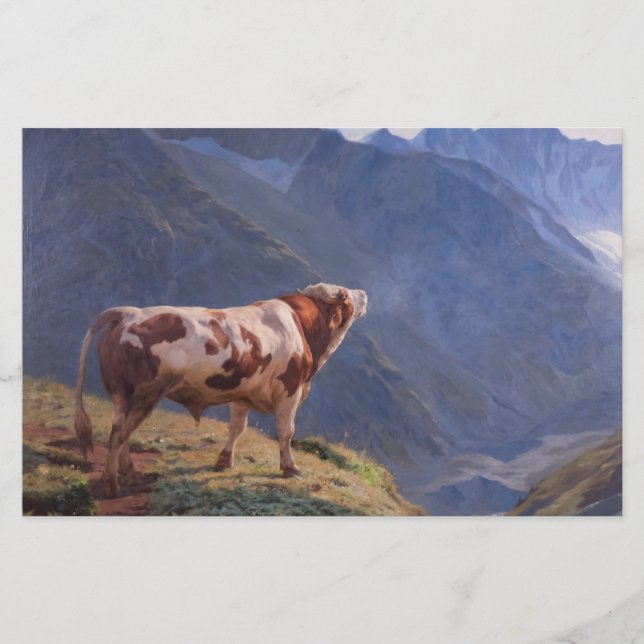 Bull i Alpernorna (av Eugène Burnand) Brevpapper (Framsida)