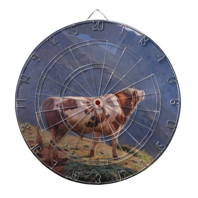 Bull i Alpernorna (av Eugène Burnand) Darttavla (Framsidan)