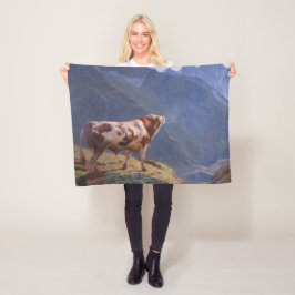 Bull i Alpernorna (av Eugène Burnand) Fleecefilt