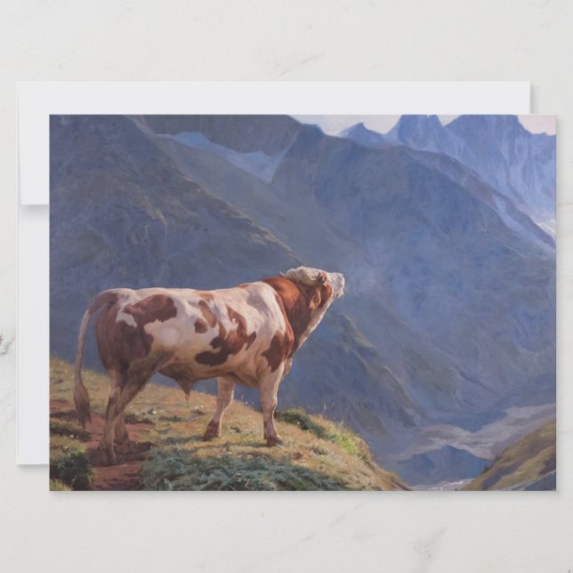 Bull i Alpernorna (av Eugène Burnand) Kort (Framsida)