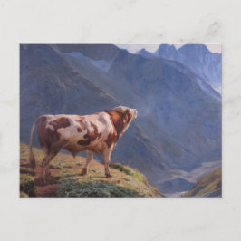 Bull i Alpernorna (av Eugène Burnand) Vykort