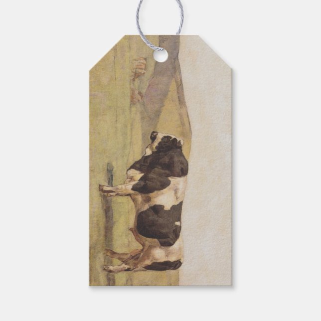 Bull i ett landsbygdslandskap (av Ferdinand Hodler Presentetikett (Framsidan)