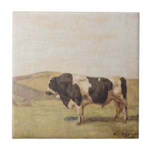 Bull i schweiziskt landskap (av Ferdinand Hodler) Kakelplatta
