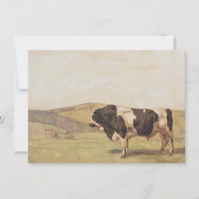 Bull i schweiziskt landskap (av Ferdinand Hodler) Kort (Framsida)