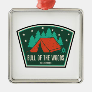 Bull i Skogen Wilderness Oregon Camping Julgransprydnad Metall
