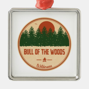 Bull i Skogen Wilderness Oregon Julgransprydnad Metall