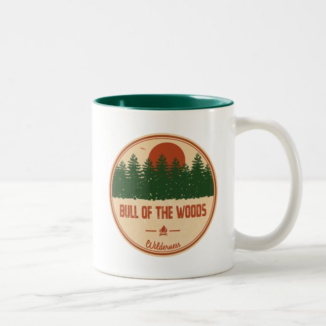Bull i Skogen Wilderness Oregon Två-Tonad Mugg (Höger)