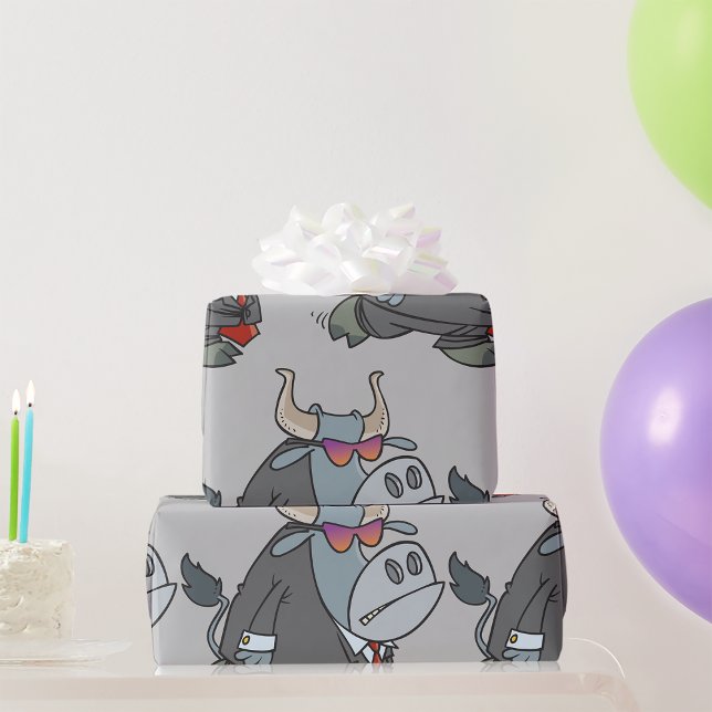 Bull In A Suit Wrapping Paper Presentpapper (Skapare uppladdad)