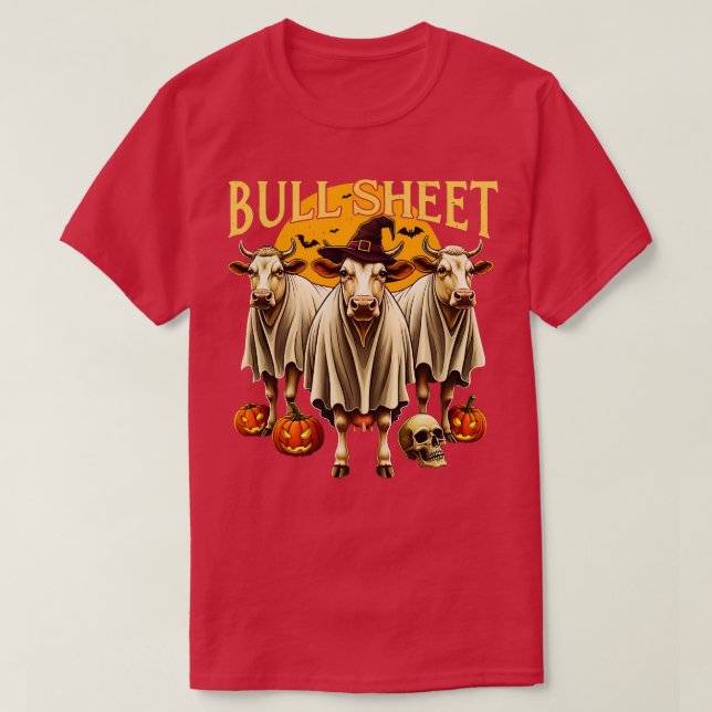 Bull Lakan Funny Cow Halloween Ghost T Shirt (Design framsida)