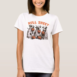 Bull Lakan Funny Retro Halloween Cows Spöken T Shirt