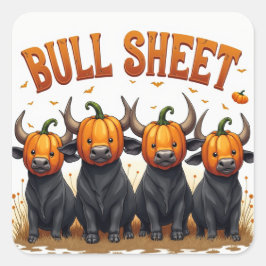 BULL LAKAN HALLOWEEN DESIGN FYRKANTIGT KLISTERMÄRKE
