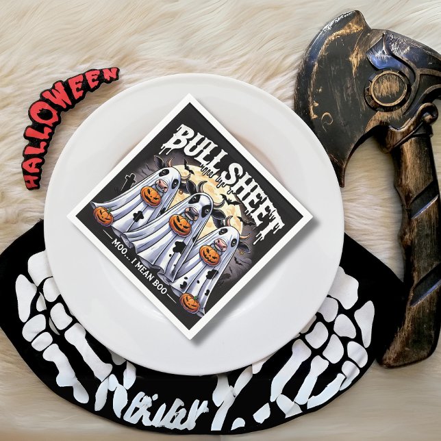 Bull Lakan moo Funny bulls Halloween Pappersservett (Bull Sheet moo Funny bulls Halloween Napkins)