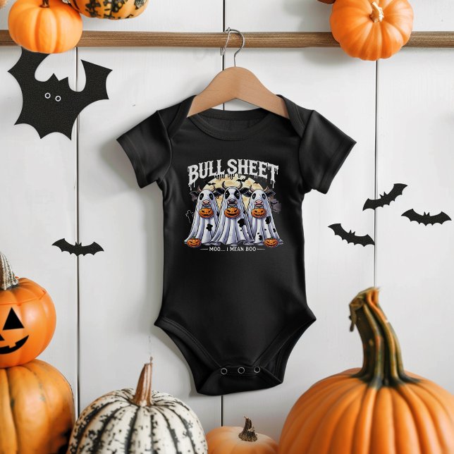 Bull Lakan moo Funny bulls Happy halloween T Shirt (Bull Sheet moo Funny bulls Happy Halloween Baby Bodysuit)